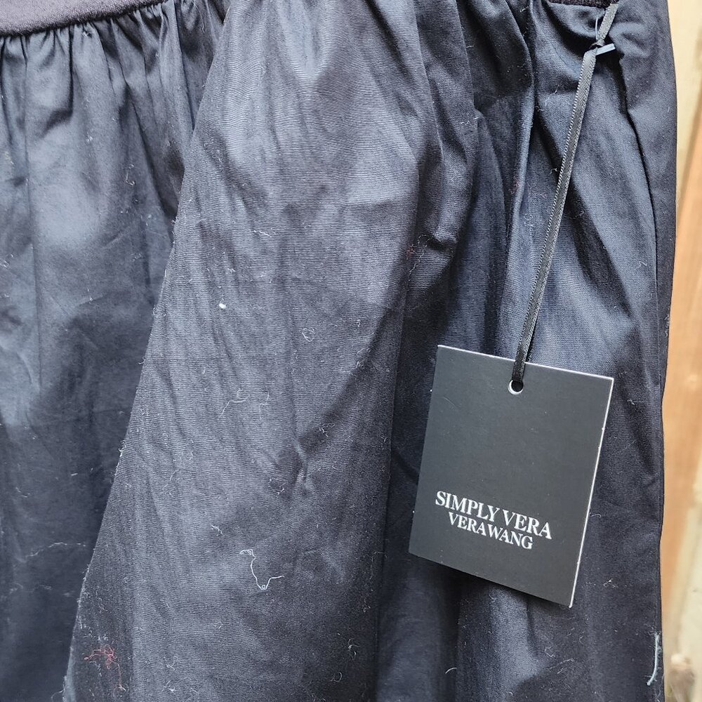 *NWT* Women's Simply Vera Vera Wang XXL Black midi poplin skirt - Picture 2 of 7